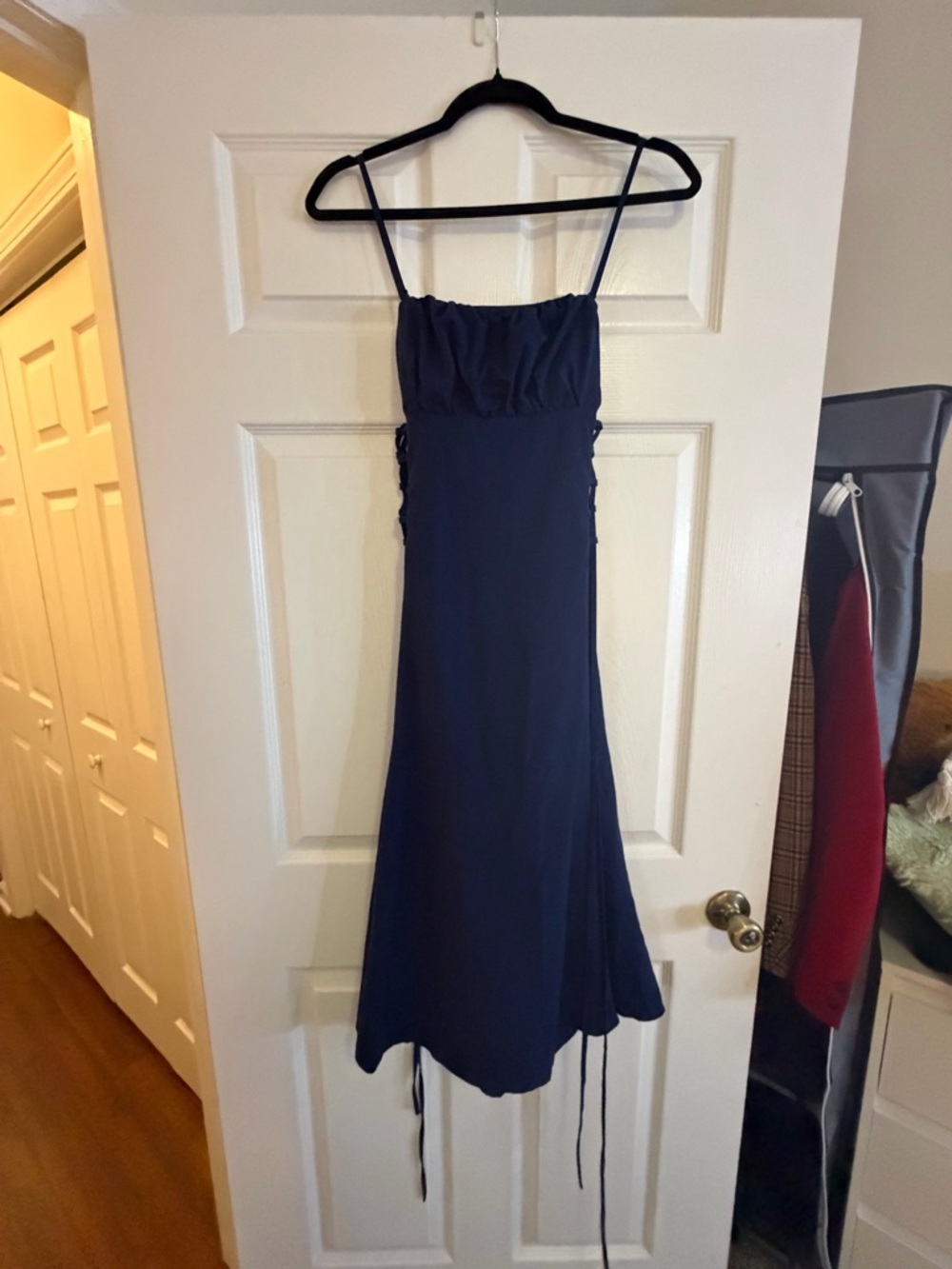SHEIN Navy Blue Spaghetti Strap Midi Dress